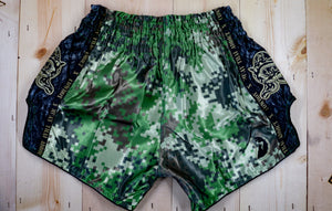 Green Digital Camo Muay Thai Shorts