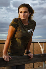 Load image into Gallery viewer, Women&#39;s BMF Green Camo Tee
